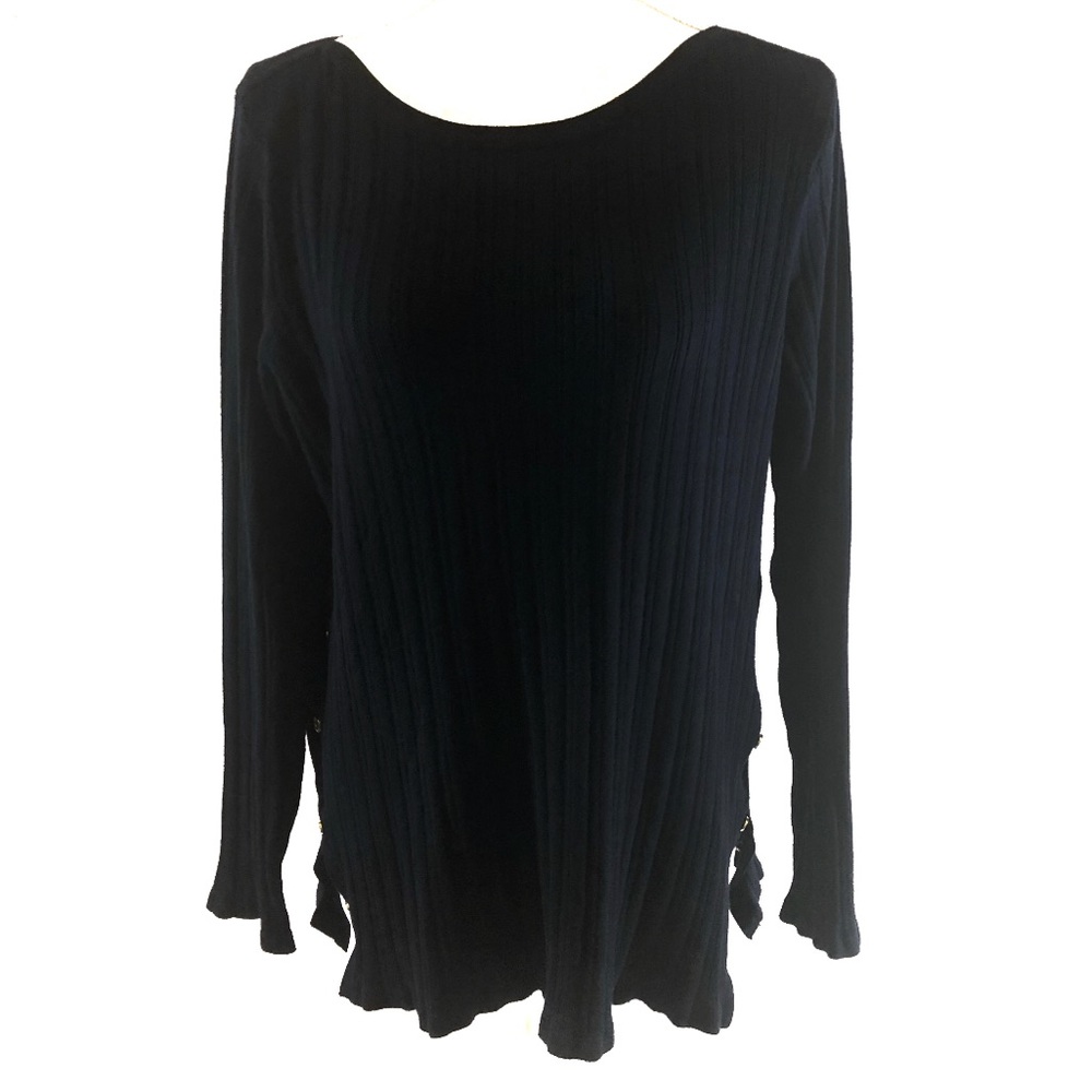 CROFT&BARROW-NAVY BLUE LONG SLEEVE